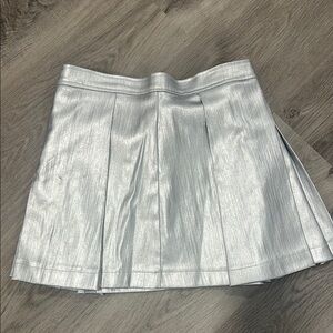 Silver Pleated girls skirt